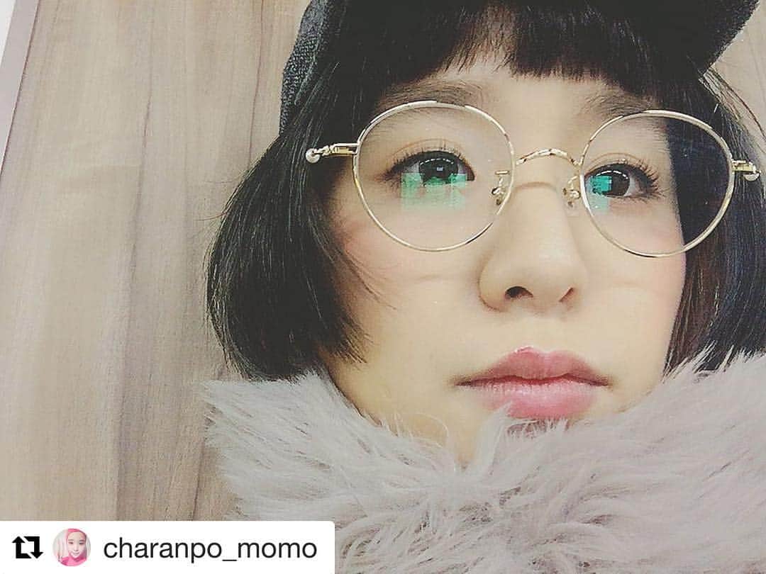 Zoff Officialのインスタグラム：「チャラン・ポ・ランタンの #もも さんにご来店いただきました！ #丸メガネ がお好きとのことでLOVE BY e.m. Eyewear Collectionの＜Planets of Pearl(パールの惑星)＞をチョイス😆✨とてもお似合いです😍ももさんご着用ありがとうございます✨✨ #zoff #zoff_eyewear #ゾフ #eyewear #glasses #メガネ #眼鏡 #CHARANPORANTAN #チャランポランタン #Repost @charanpo_momo with @repostapp ・・・ new 👓 Zoff × LOVE BY e.m.💫💫💫 #zoff #LOVEBYem #em #glasses #度あり #ブルーライトカット #👌 #丸眼鏡 #ばっかり #増える #丸眼鏡好き #なんかパールみたいの付いてる #可愛い #実はこれに加えあともうふたつGET #眼鏡かけるとお母さんにマジで似てる #😂」