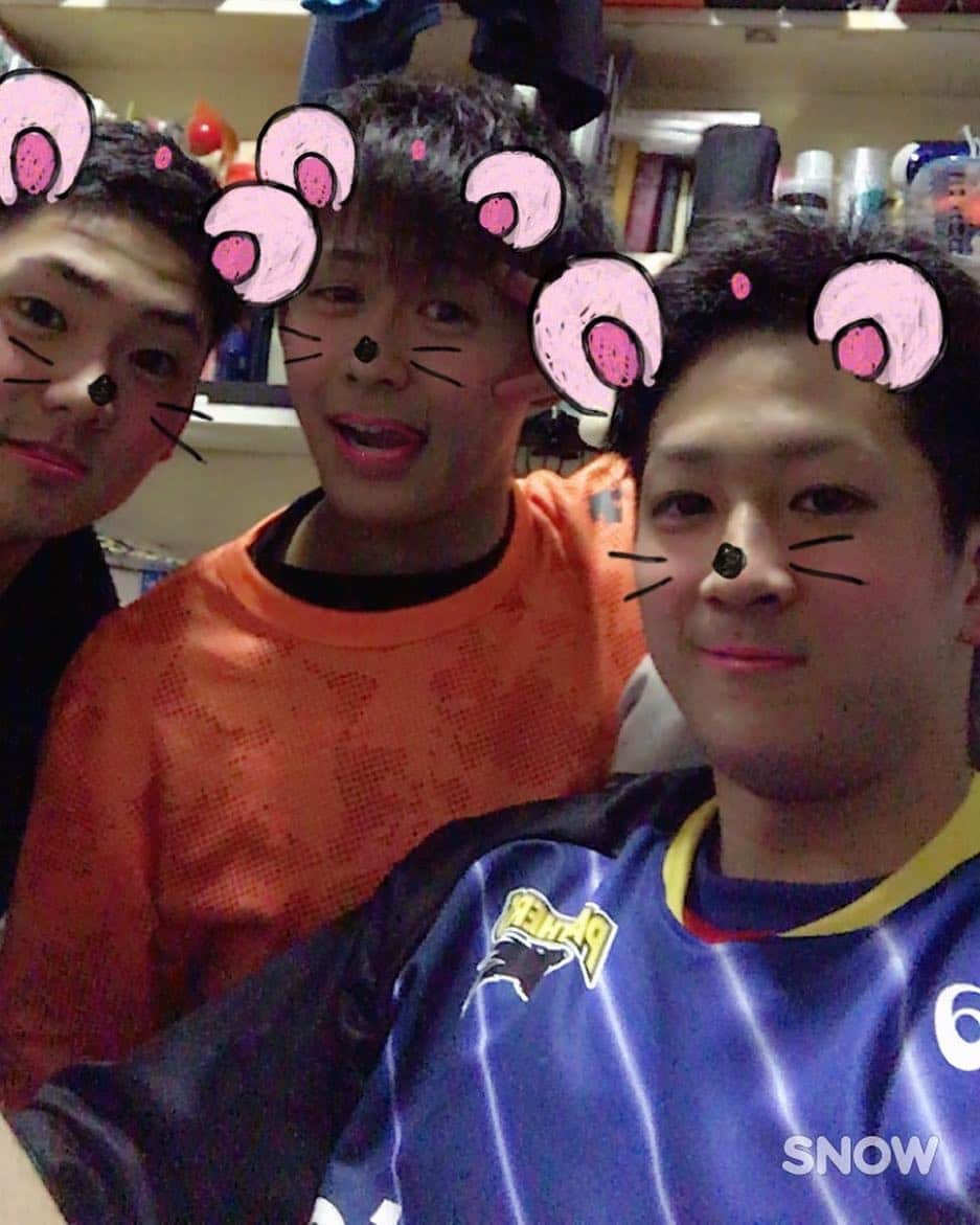 伊賀亮平のインスタグラム：「今日もトレーニング頑張りました^ ^ #ワタロ#ともや#太り過ぎ#わっしょい」