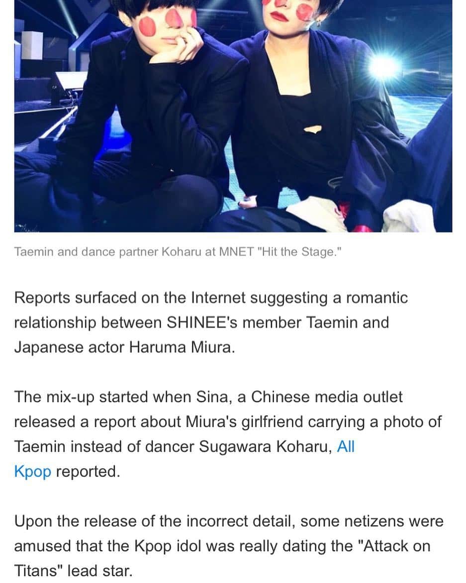 三浦春馬のインスタグラム：「Take note that it is just a rumour! #harumamiura #miuraharuma #rumour #shinee」
