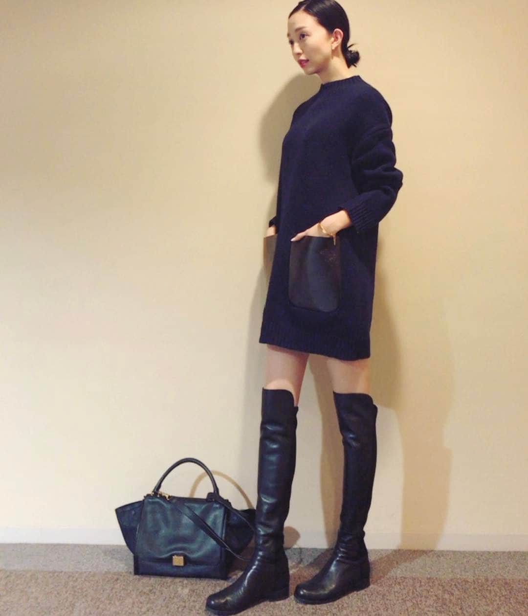 松島花さんのインスタグラム写真 - (松島花Instagram)「: 💚outfit💛 昨日の私服👧🏻タグ付け👆🏻 ずっと前のセリーヌニット着てみた🎶 #ootd #outfit #hanaoutfit #fashion」1月19日 10時51分 - hana_matsushima_official