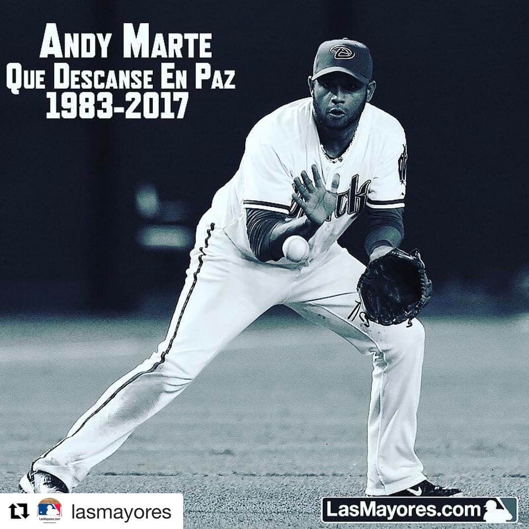 ホセ・バティスタのインスタグラム：「Triste la partida de otro de los nuestros, excelente jugador y tremendo ser humano...que en paz descanses.  #Repost @lasmayores with @repostapp ・・・ Nuestro más sentido pésame a los familiares y amistades de Andy Marte. #LasMayores #MLB」