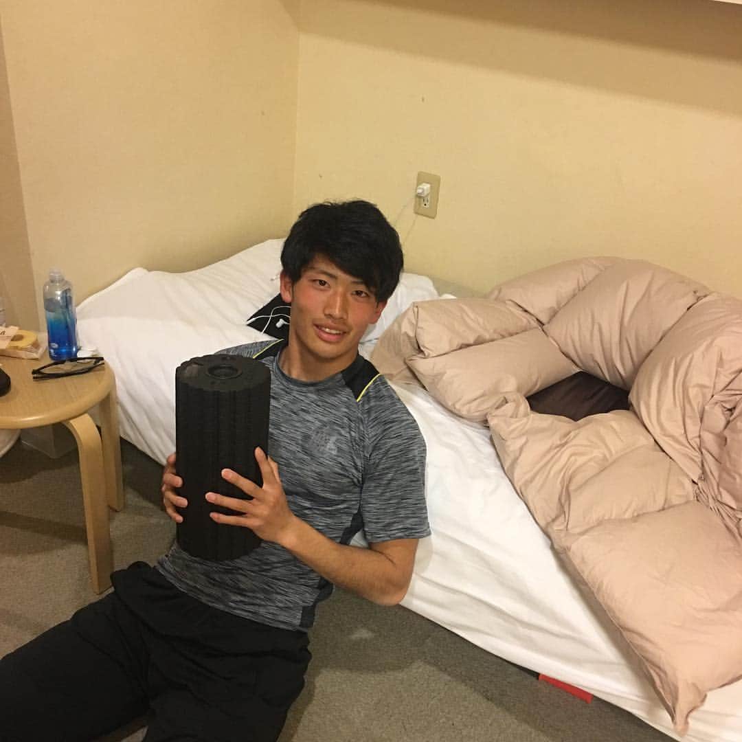 森晃太のインスタグラム：「一次キャンプきてます！！ 明治大学からきた同部屋の道渕くん！ 頑張ります👍」