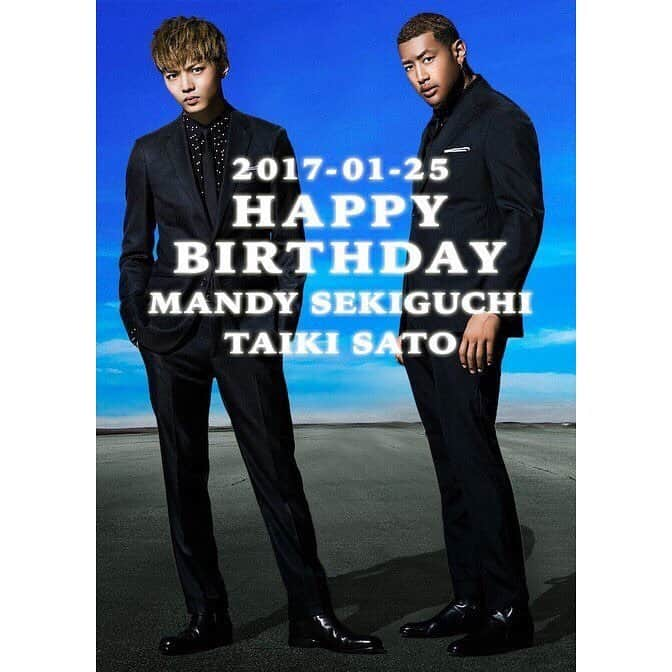 EXILE TAKAHIRO（なりきり）さんのインスタグラム写真 - (EXILE TAKAHIRO（なりきり）Instagram)「たいき&メンディー誕生日おめでとう✨✨✨ これからも同じEXILEメンバーとして頑張ろう🔥🔥🔥 #TAIKISATO #MANDYSEKIGUCHI #天真爛漫 #時々それに助けられます笑 #EXILE」1月25日 23時36分 - ex_takahiro_