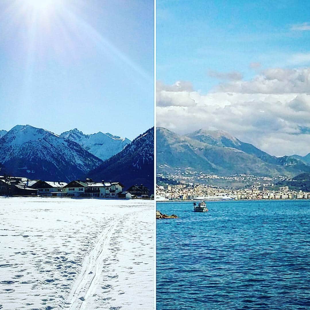 Lu Lanotteのインスタグラム：「"Mari e monti"  #mare #neve #montagna #germania #italia #salerno #oberstdorf #nature #summer #winter #unisaorienta #bavarianopen」