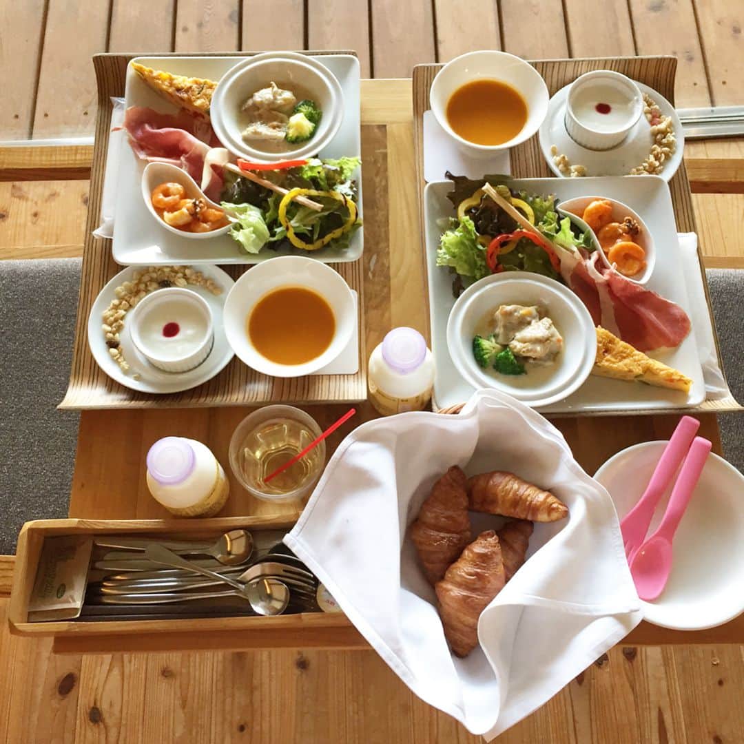 近藤あみのインスタグラム：「朝ごはん♡♡ #shiga#morning#lakeview#healthy」