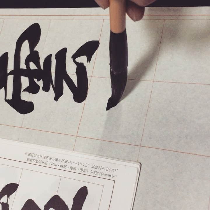 書道家紅舟のインスタグラム：「⁑ 行書（Movie編） ⁑ みなさんが楽しいと言って くれるので、久々のMovie！ ゆっくり書くときもある。 #japanesecalligraphy#calligraphy#japanese#japan#kanji#art#artist#design#sketchbook#shodo#instagood#instaart#movie #書道#ものづくり#ありがとう#感謝#漢字#書道家#書家#書道パフォーマンス#発見#書道アート#筆文字#動画#写真#犬#結婚#手作り#家族」