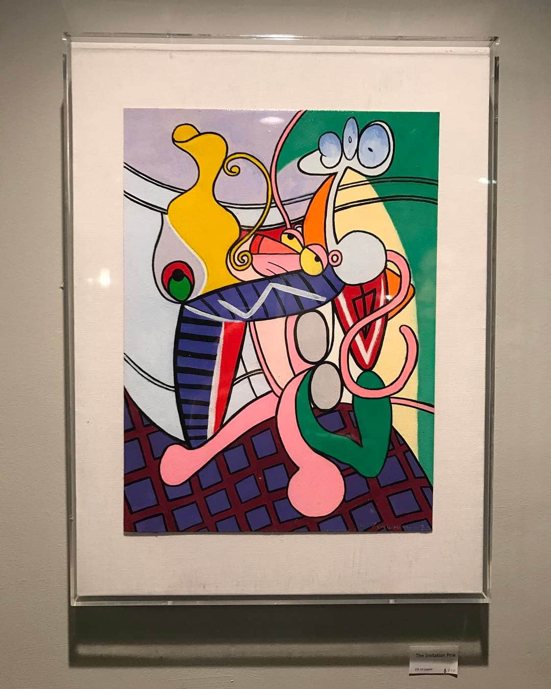 松山智一のインスタグラム：「Come check Akimoto Tsukanobu @aki.tsukamoto03 , young talent, his first NY solo showing at @cafegrumpy in Grand Central Station. Cartoon cubism stillo.. うちの若手、塚本暁宣のニューヨークの最初の個展はなんとグランドセントラル駅 @cafegrumpy。近くにいるかたは是非！カートゥーン・キュビズム」