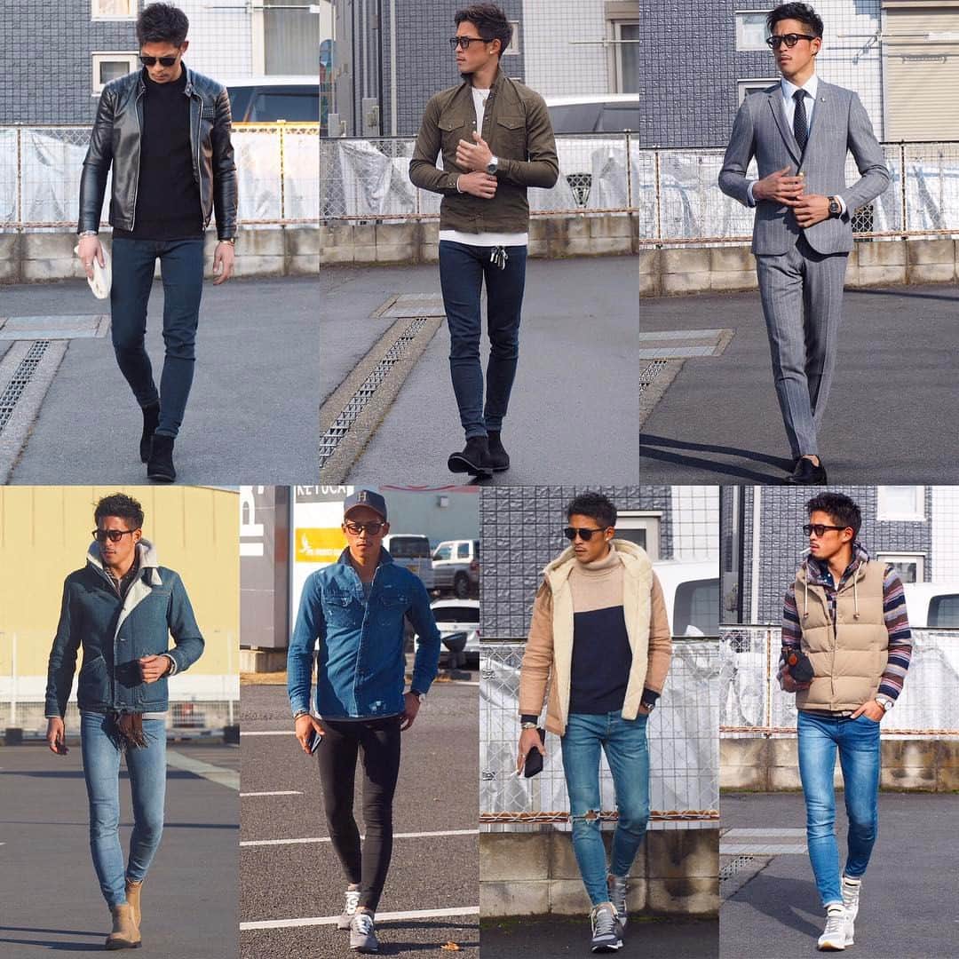 haruのインスタグラム：「  最近のまとめ👁‍🗨  系統バラバラですが色んな格好してます🙋🏽‍♂️✨  そして最近PS4とgtav買ってきたので やってる方いましたらフレンドになりましょ〜☺️💕  #ootd#code#gu#uniqlo#zara#fashion #philipmodel#americaneagle#huf#suits #ファッション#コーデ#コーディネート」