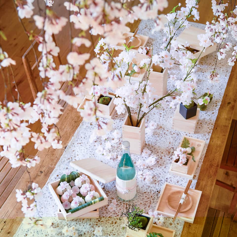 横浜ディスプレイミュージアムのインスタグラム：「昨日、多摩川の河川敷に行ってみると、桜が咲いていました🌸  徐々に春が近づいていますね😃  #横浜ディスプレイミュージアム #横浜 #ディスプレイ #アーティフィシャルフラワー #造花 #artificialflower #花 #flower #display #フラワーアレンジメント #flowerarrangement #桜 #枡 #花見 #開花 #しだれ桜 #お花見 #春 #spring #彩盆 #spring #sakura」