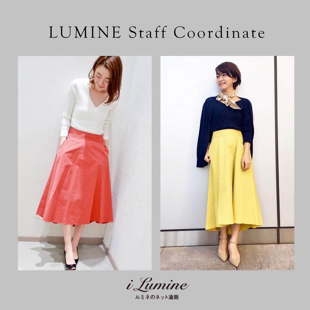 ルミネ公式のインスタグラム：「春らしい鮮やかなフレアスカート。スカーフを合わせて上品にスタイリング。 #lumine #ルミネ #ilumine #アイルミネ #plage #プラージュ #トレンド #trend #winter #spring #トップス ¥13000+tax #スカート ¥15000+tax #Vネックプルオーバー #プルオーバー #シンプル #ミディフレアスカート #フレアスカート #イエロー #ピンク #春色 #ootd #outfit #fashion #coordinate #コーディネート #大人コーデ #コーデ #follow #followme #フォロー https://i.lumine.jp/coordinates/」