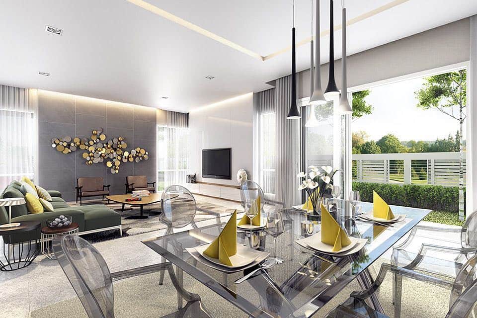 NuPropのインスタグラム：「Neutral tones and yellow accents for a bold and modern look. #nuprop #malaysiaproperty #jenjarom #selangor #decor #interiordesign」