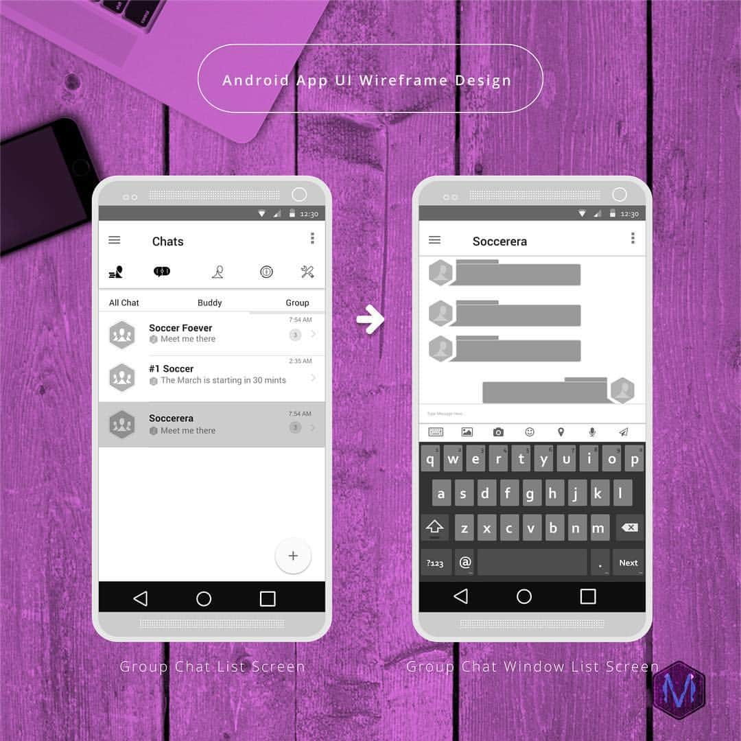 Mockups Interactiveさんのインスタグラム写真 - (Mockups InteractiveInstagram)「Android UI Wireframe smartphone  Design -  Group Chat screen - 📲✏️📐🏳️‍🌈📏📱😎#miworx #uidesign #uxdesign  #uirefram  #design #interface #userinterface #userexperience #ux #webdesign #graphic #graphics #graphicdesign #pixel #webdesigner #uidesign #creative #color #vector #flatdesign #app #art #artwork #illustration #icon #7daysof #artisitic #portfolio」2月15日 18時55分 - mockupsinteractive