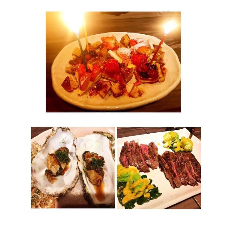 松嶋恵里のインスタグラム：「先日ひっそりと誕生日を迎え、お祝いして頂いた🎂✨#誕生日#ディナー#牡蠣#白子#旬の食材達#キルフェボン#ありがとう#祐天寺#エムズグリルアンドバー#mybirthday#Delicious#specialdinner#oyster#quilfaitbon #instabirthday#msglilandbar#0215」