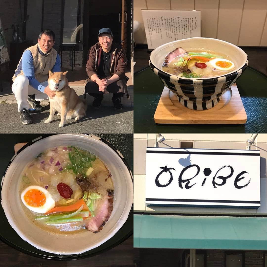 まる（まるたろう）さんのインスタグラム写真 - (まる（まるたろう）Instagram)「This store's ramen is delicious. ✨🐶🍜✨パパがラーメン食べたいっていうから豊橋のラーメン屋さん 「ORIBE」に寄ってきたよ〜  #鶏白湯 #オープンしたばかり #お世辞抜きで美味しい #これ絶対流行る #替え玉がミラクル #豊橋最高かな #愛知県豊橋市井原町26-1」2月19日 22時45分 - marutaro