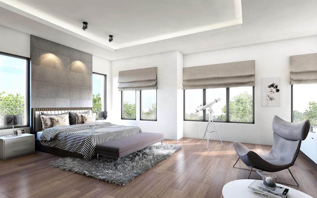 NuPropさんのインスタグラム写真 - (NuPropInstagram)「A room full of open space and surrounded by nature.  #nuprop #interior #grey #windowview #bedroom #shahalam」2月20日 17時57分 - nuprop