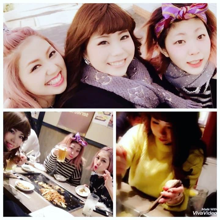 名倉かおりのインスタグラム：「浅草でーと❤️ひたすら食べ歩き❤️ 夜はもんじゃ❤️ #浅草もんじゃ #もんじゃ #もんじゃ焼き #浅草 #雷門 #観光 #地元 #名古屋 #いっきに中学時代に戻った #基本食べ歩き #楽しい #懐かしい #asakusa  #派手だったのかめっちゃ見られてたね #系統バラバラ #なのに仲良し #次は京都行こ #着物着たい #またすぐ遊ぼう #食べ歩き #おだんご #きびだんご #持ち帰りも買っちゃった」