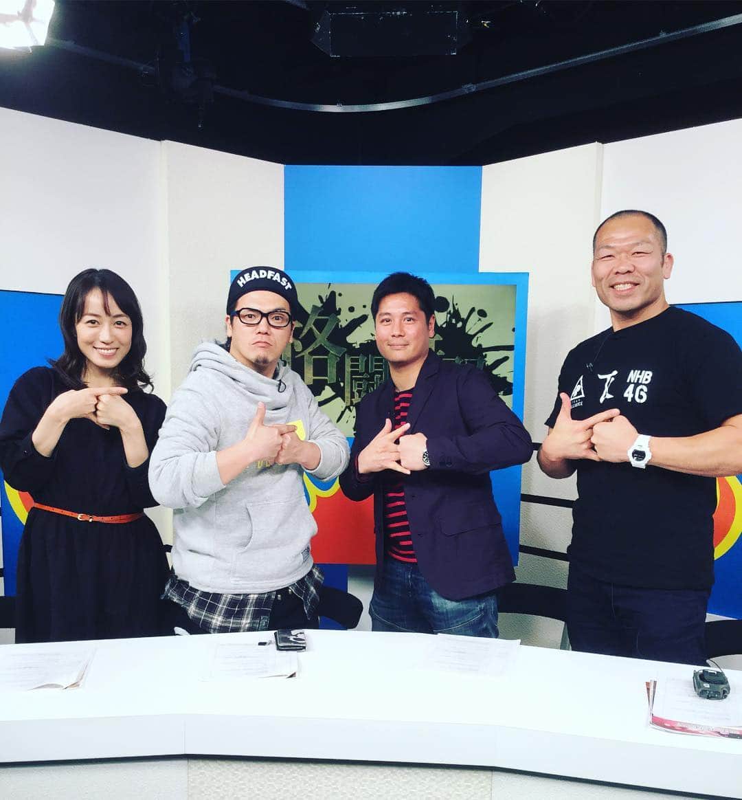 小野寺力のインスタグラム：「#スカパー #サムライTV #格闘無双 #やべきょうすけ #高阪剛 #及川奈央 #knockout #今週金曜放送 #及川奈央さんKOポーズ違います」