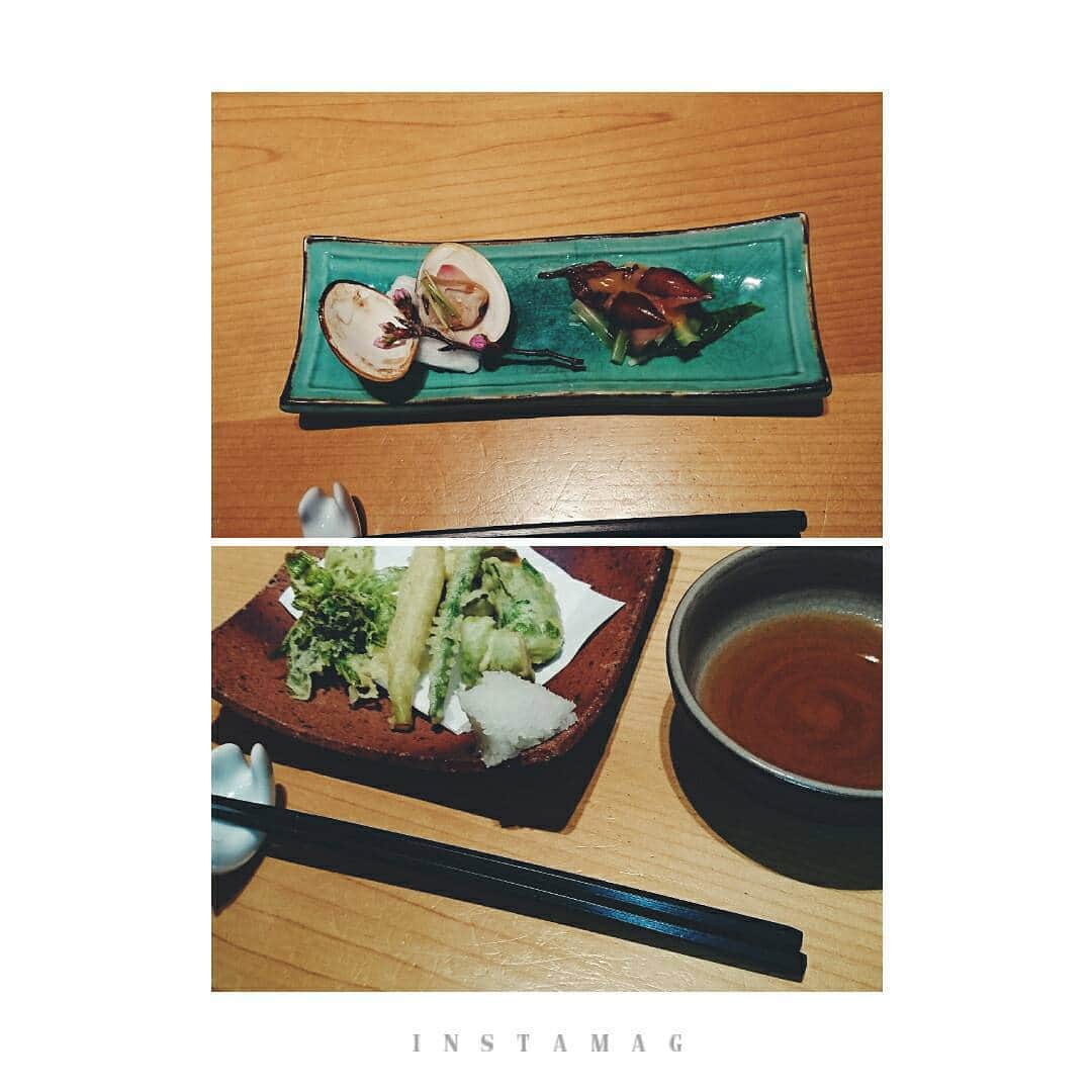 伊藤蘭さんのインスタグラム写真 - (伊藤蘭Instagram)「⏺️ 春らしいお食事いただきました⤴ この後に水炊きが続いたのですが その時点で写真を忘れてしまった_(^^;)ゞ  #和食 #春の食材 #ホタルイカ #はまぐり #天ぷら #ふきのとう #たけのこ #たらの芽 #山菜 #春の野菜」3月21日 14時02分 - ranito_official