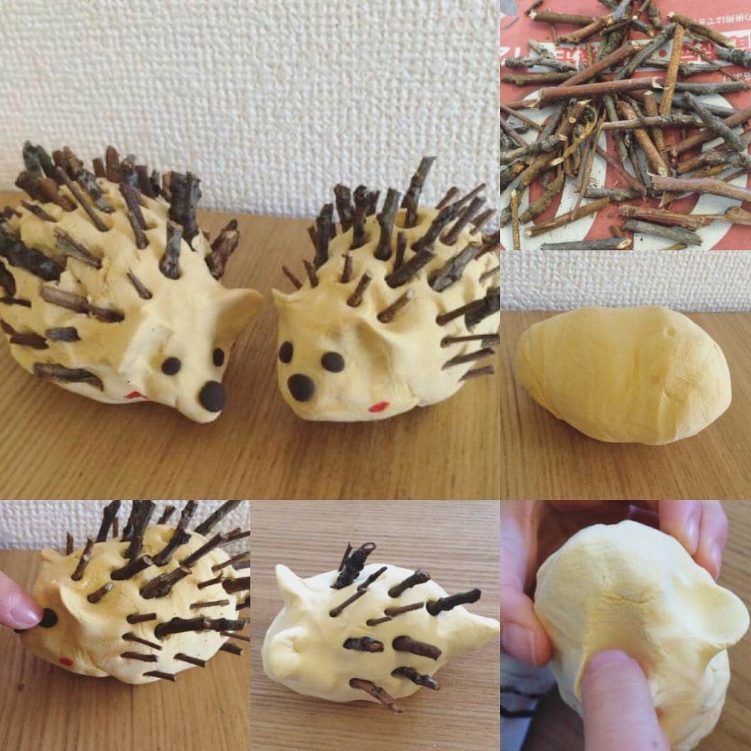 Hoiclue ほいくる さんのインスタグラム写真 Hoiclue ほいくる Instagram ちくちくハリネズミ 紙粘土 木の枝で楽しむ手作りハリネズミ お父さんハリネズミから赤ちゃんハリネズミまで いろ んな大きさのハリネズミが楽しめるよ ほいくるで