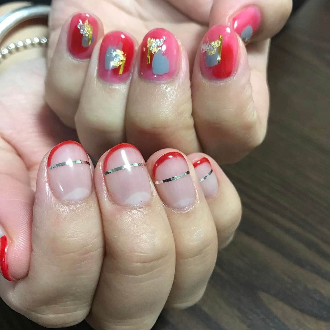 工藤紋華のインスタグラム：「ネイル💅 #おしゃれネイル #ネイル #nail #nailstagram」