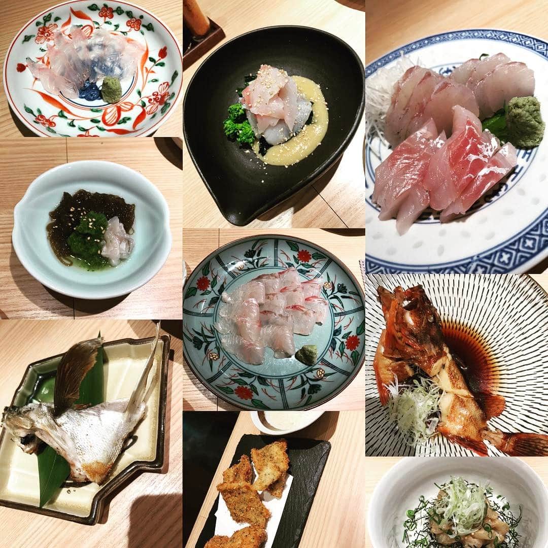 川田紳司のインスタグラム：「釣れた魚をプロに調理していただきました(๑˃̵ᴗ˂̵) #フッコ #ヒラメ #カサゴ #贅沢」
