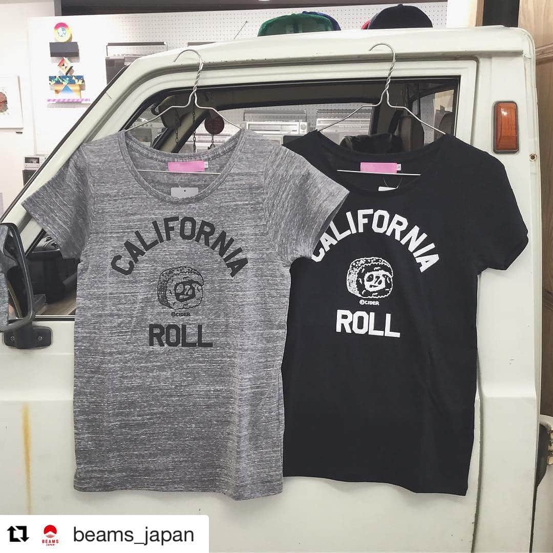 のインスタグラム：「新作カリフォルニアロールTeeは、 女子用のボディも&色も取り揃えおります〜 #Repost @beams_japan (via @repostapp) ・・・ ＜かせきさいだぁ＞ かせきさいだぁフードTシャツシリーズの新作！ カリフォルニアロールT（woman's サイズ） ¥4,500+tax  BEAMS JAPAN 4F ☎︎03-5368-7328 TOKYO CULTUART by BEAMS @beams_japan @tokyo_cultuart  #beamsjapan4th  #かせきさいだぁ」