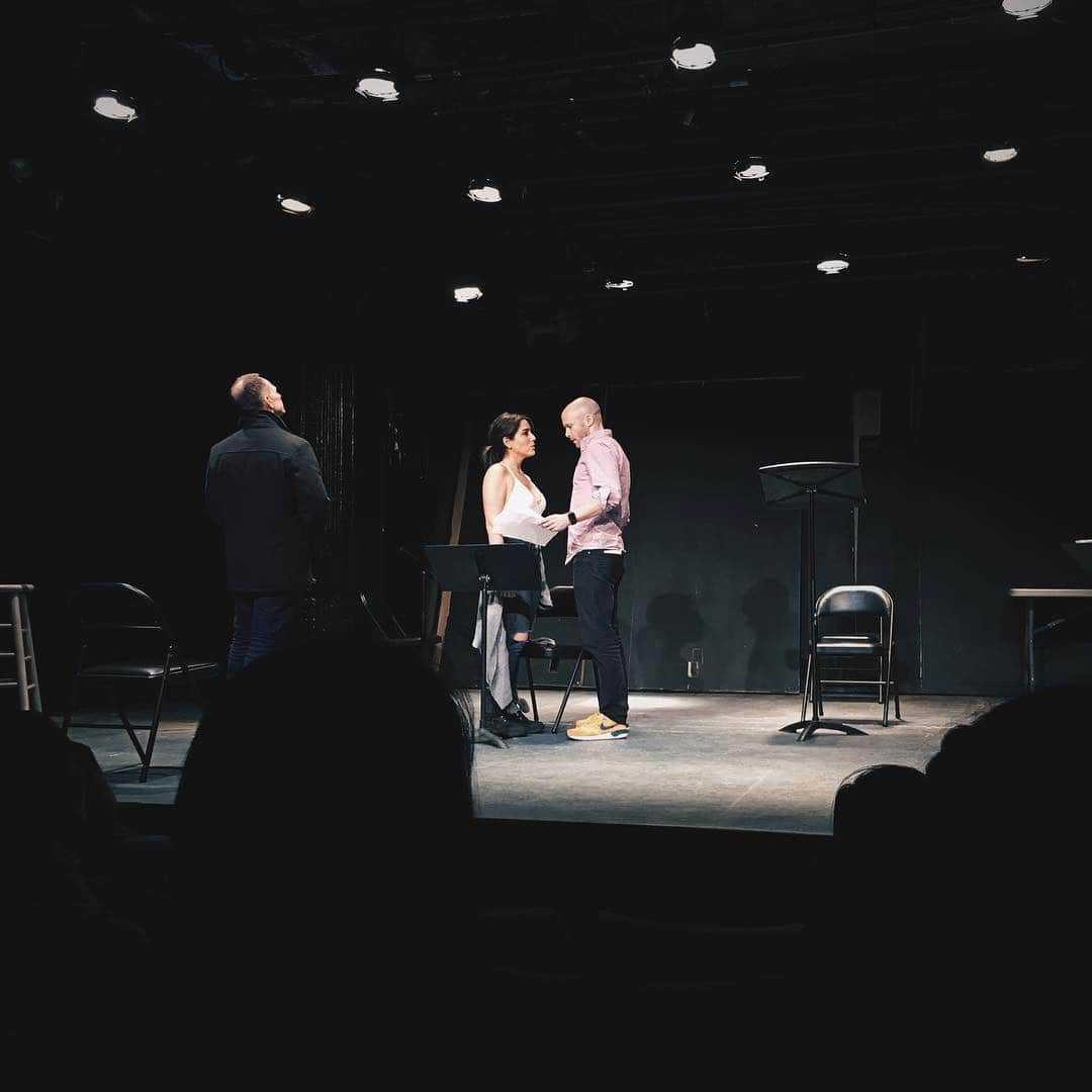 アシュレー・ジョンソンさんのインスタグラム写真 - (アシュレー・ジョンソンInstagram)「When you go to see your friend performing in a play-reading and are completely blown away and reminded how talented they are and are moved so thoroughly, it brings you to tears.  Miss @audreyesparza is positively luminous on stage (and off). She's something, I tell you. She gives herself to the stage and the audience and it's a wonder to see. (And yes, I was like a proud parent and snuck a picture in a theater. Which is a no-no, but guys, it had to be done).」3月28日 12時36分 - ashleythejohnson
