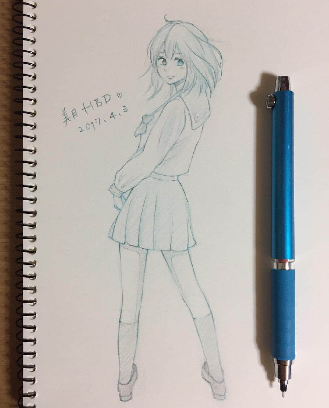 咲良りえのインスタグラム：「. お久し振りになってしまいました💦 . 春待つ僕らキャラは欠かさずにお祝いしようと決めているので、美月誕イラスト描いてみました〜 かなり急ぎめで描いたから色も塗れてないけど😶💦いつか塗りたいです😊 . . #harumatsubokura #harunomitsuki  #春待つ僕ら #春野美月 #あなしん 先生」