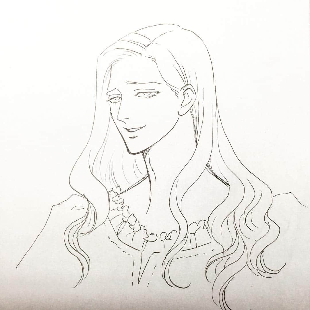 長池とも子のインスタグラム：「困り眉、好きです。#ラクガキ#らくがき」