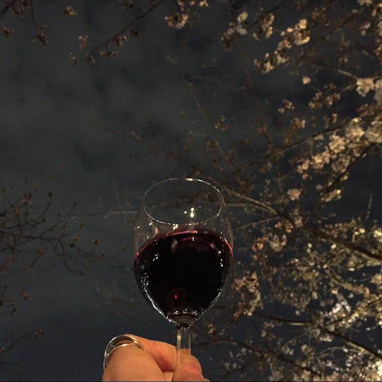 のインスタグラム：「まだ桜みてない😭桜散らないでー #去年の写真 #雨がすごい」