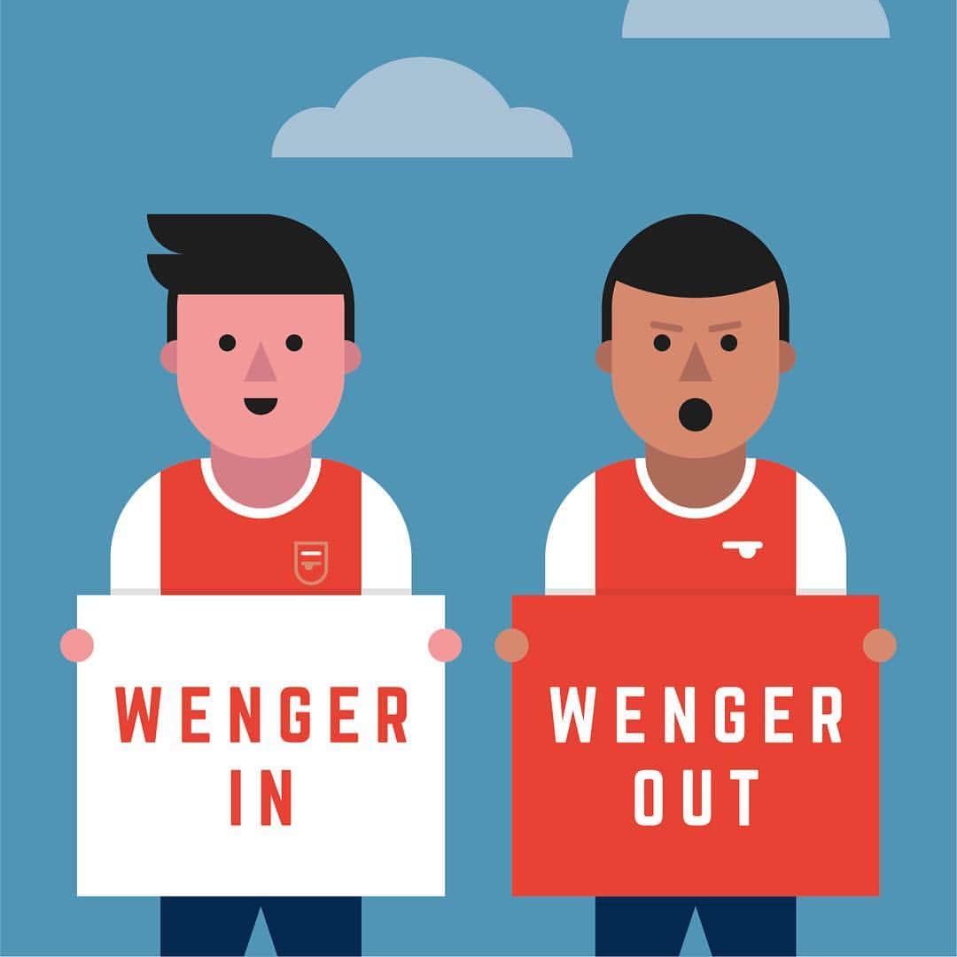 Nine Sixtyのインスタグラム：「Here’s our ‘Moment of the Week’ illustration for @seasonannual - Arsenal fans protesting after their 3-1 defeat to West Brom. Think there will be more of that after tonight's result #arsenal #wengerout #wengerin #wenger #arsenewenger #seasonannual #football #annual #premierleague #premier #league #footballculture #soccer #illustration #graphicdesign」