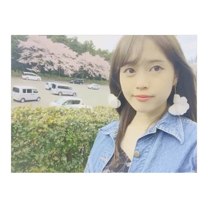 竹内舞のインスタグラム：「🌸 いなべにも桜咲いてた〜🌸🌸 風がつよいʕ⁎̯͡⁎ʔ༄ #やにラジ#収録#いなべ#桜」