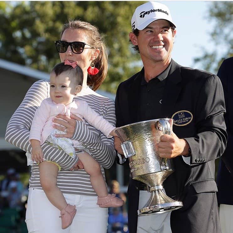 ブライアン・ハーマンのインスタグラム：「What an incredible week @wellsfargogolf I'm so humbled for the opportunity. Huge thanks to @taylormadegolf @columbia1938 @stway64 @gtlnews @netjets @kvsharman @randymyersfitness @sea_island @drbhrettmccabe @golfdoc37 @lagarderesportsus and the outpouring of support from the fans.」