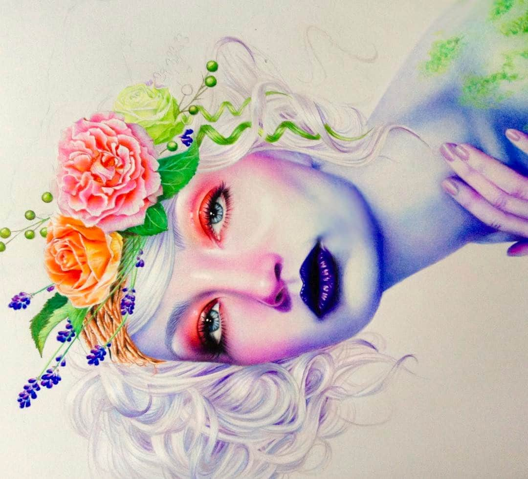 Morgan Davidsonさんのインスタグラム写真 - (Morgan DavidsonInstagram)「It definitely feels like spring lately with all of the rain storms and flowers growing back! Here's a throwback to my Spring Girl colored pencil drawing in progress 💖🌻 For my next post (while I can't post anything new) I was thinking about posting a drawing or two from high school! Maybe also do a few short Instagram videos with art supplies I use or  quick techniques! What do you guys think? ☺️💕 I seriously can't wait until I can tell you all what I've been working on with Prismacolor, it's beyond exciting!! 💃」5月10日 4時15分 - morgandavidson