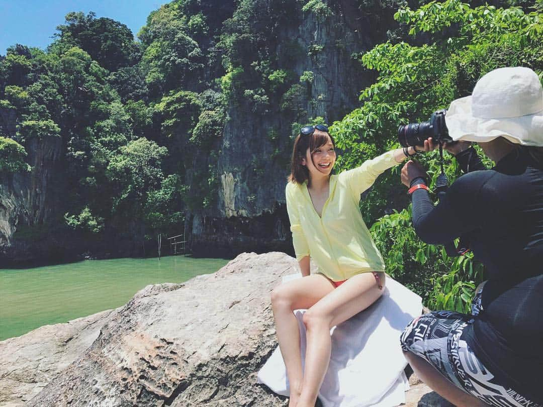 青木菜摘さんのインスタグラム写真 - (青木菜摘Instagram)「#撮影です。  #thailand #phuket #撮影 #タイ #ジェームスボンド #ジェームスボンド島 #ภูเก็ต #ไทย #女子旅 #shooting #モデル #水着」5月10日 23時31分 - bonobono__chan