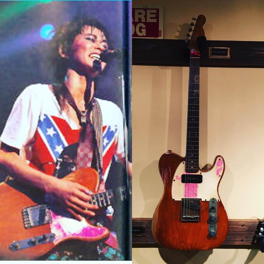 月に吠える。さんのインスタグラム写真 - (月に吠える。Instagram)「渋谷のアムリタギターで 忌野清志郎先輩のギターの展示やってるよ  知らなかったでしょー えへへへ 見て来ちゃった #渋谷#アムリタギター#忌野清志郎 #テレキャスターエクスワイヤー」5月11日 20時25分 - tsukinihoeru.6960.naoomori