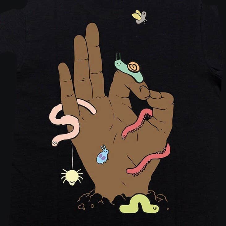 のインスタグラム：「Jason Kerley's strong illustration style really comes through in this exclusive design for our Artist Series. #addictclothing #artistseries #graphicdesign #illustration #tees」