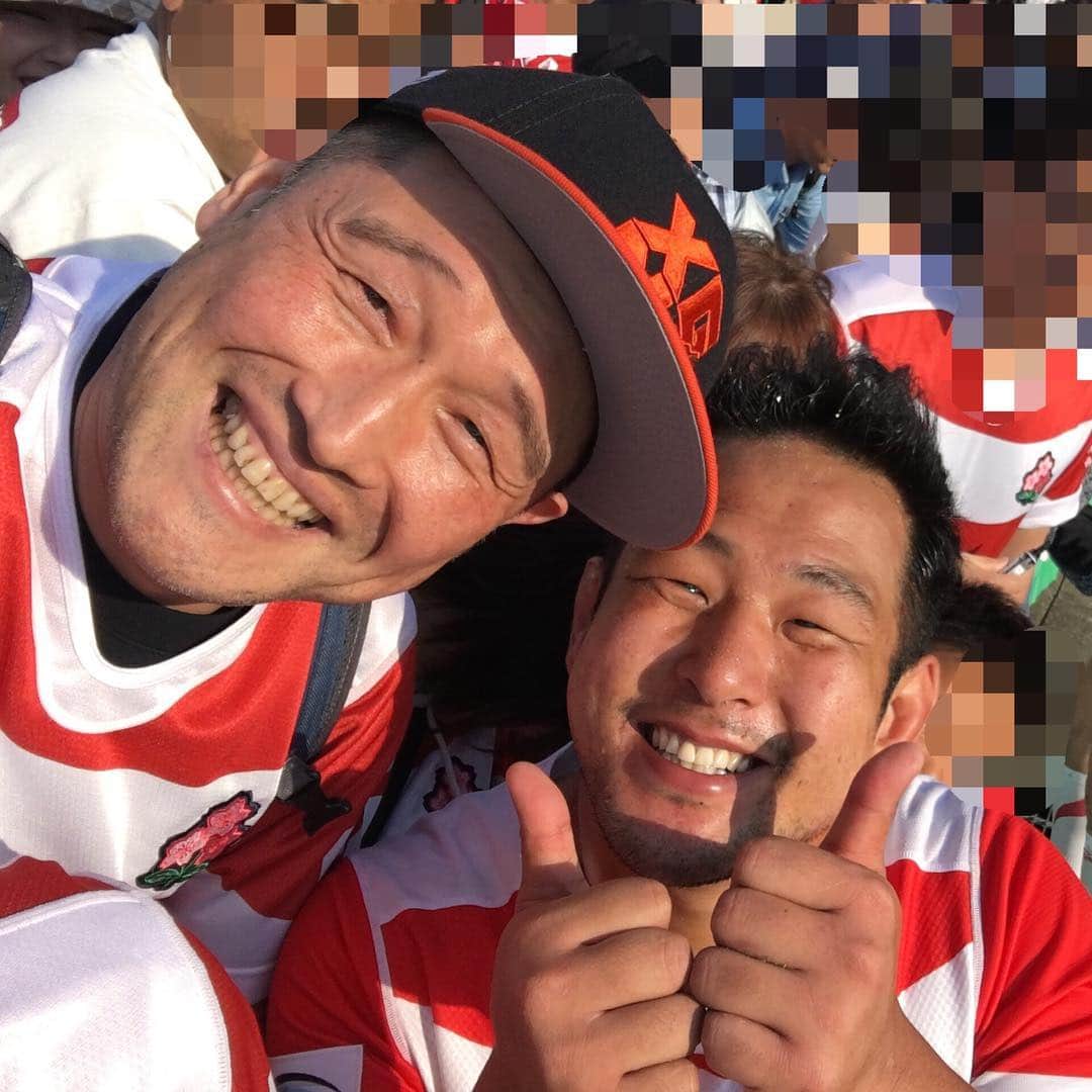 西尾季隆のインスタグラム：「‪試合後の石原慎太郎選手と写真撮ってもらった！ ありがとう！石原選手！‬ 日本勝ちました！」