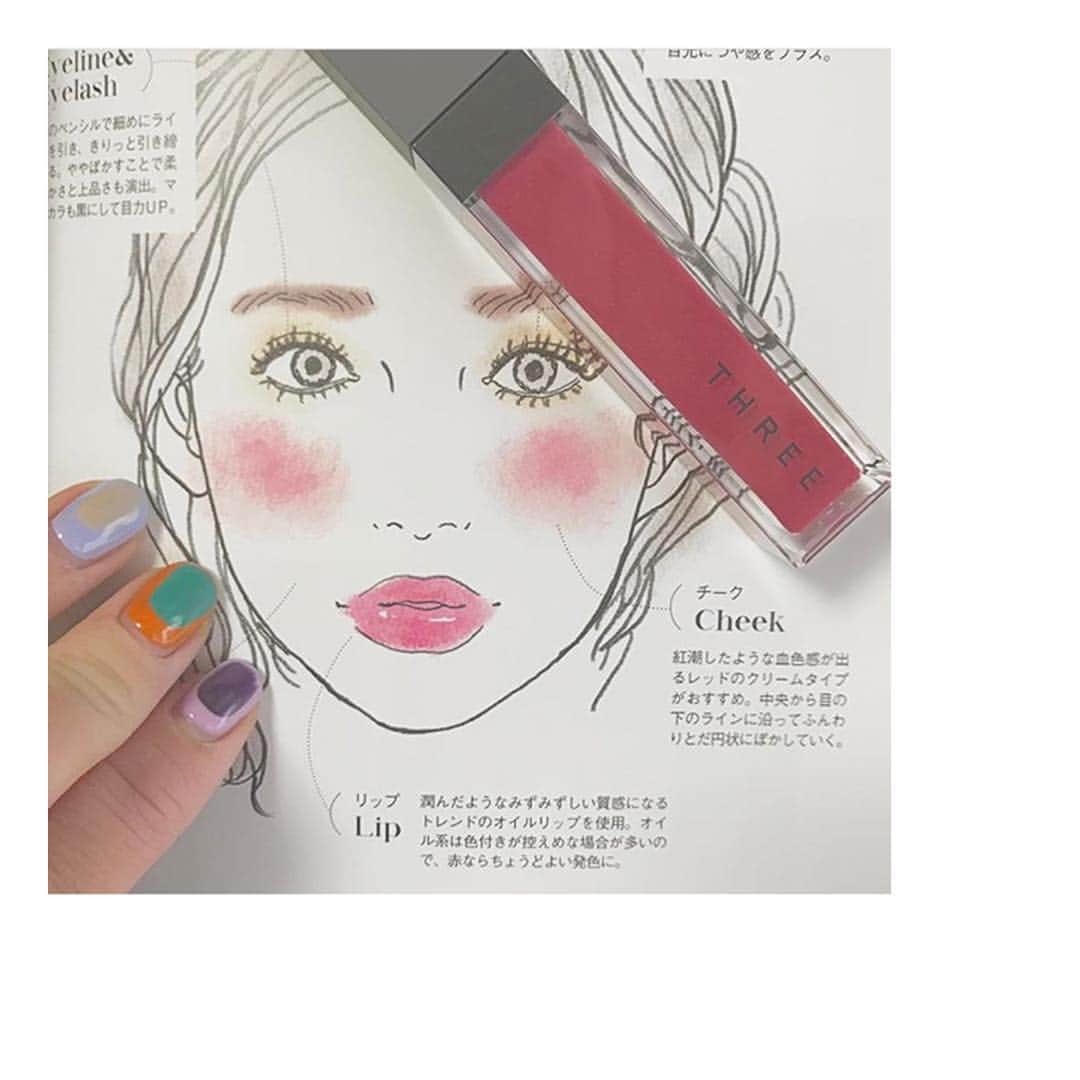 I E さんのインスタグラム写真 I E Instagram 718u さんのお写真 ゼクシィ3月号の別冊付録で描いたメイクシートに合わせて 素敵な写真をアップしてくれてたのを偶然発見 不意に自分の絵を見つけるとほんとーに嬉しい ネイルも可愛いし このthreeの