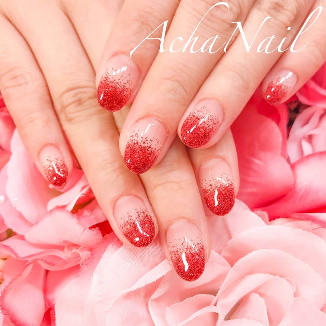 Achanailさんのインスタグラム写真 Achanailinstagram 赤ラメグラデーション Http Ameblo Jp Acha Nail ラメグラデーション ラメグラデ レッドネイル シンプルネイル クリアネイル グラデーションネイル 赤ネイル 情熱の赤 ネイル ジェルネイル