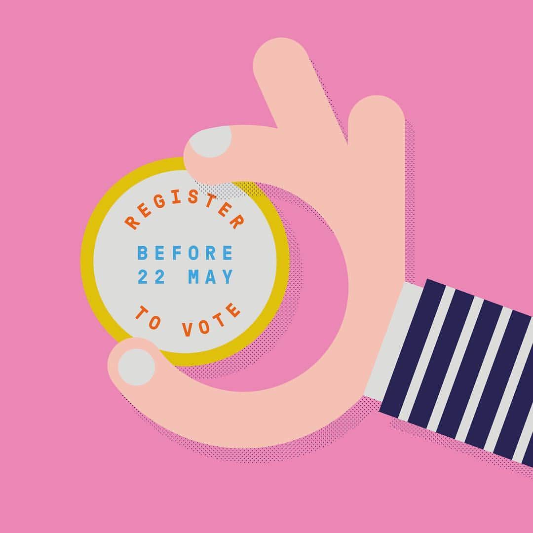 Nine Sixtyのインスタグラム：「At the last general election only 43% of young citizens aged 18-24 voted. Make sure you're registered to vote. Deadline is tomorrow #TurnUp #vote #registertovote #ge2017 @bitetheballot @jellylondon」