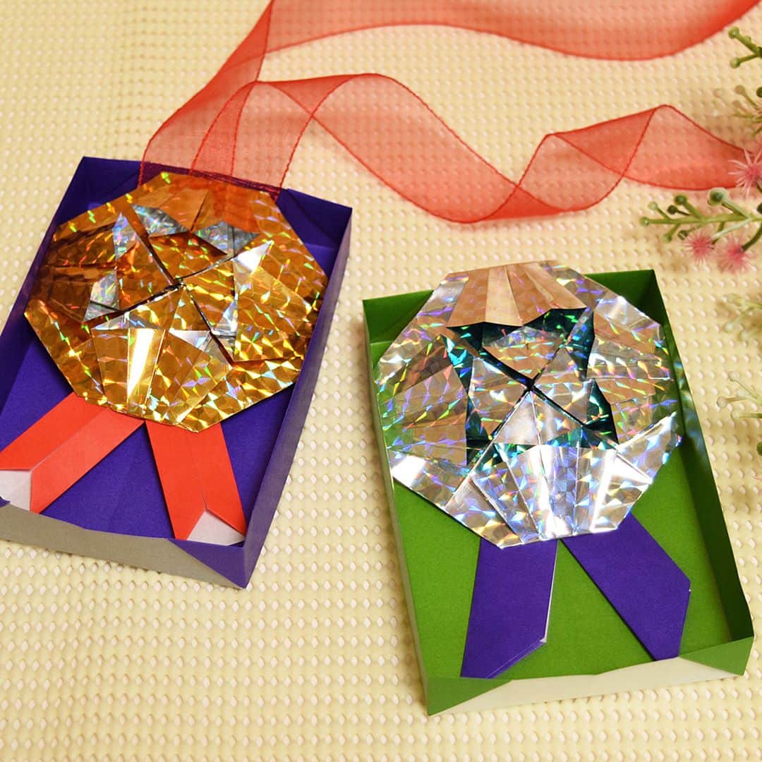おりがみくらぶさんのインスタグラム写真 - (おりがみくらぶInstagram)「新作を追加しました！「メダル2」#メダル #オリンピック #折紙 #折り紙 #おりがみ #おりがみくらぶ #medal #olympic #origami #OrigamiClub」5月26日 10時17分 - origamiclub_cp