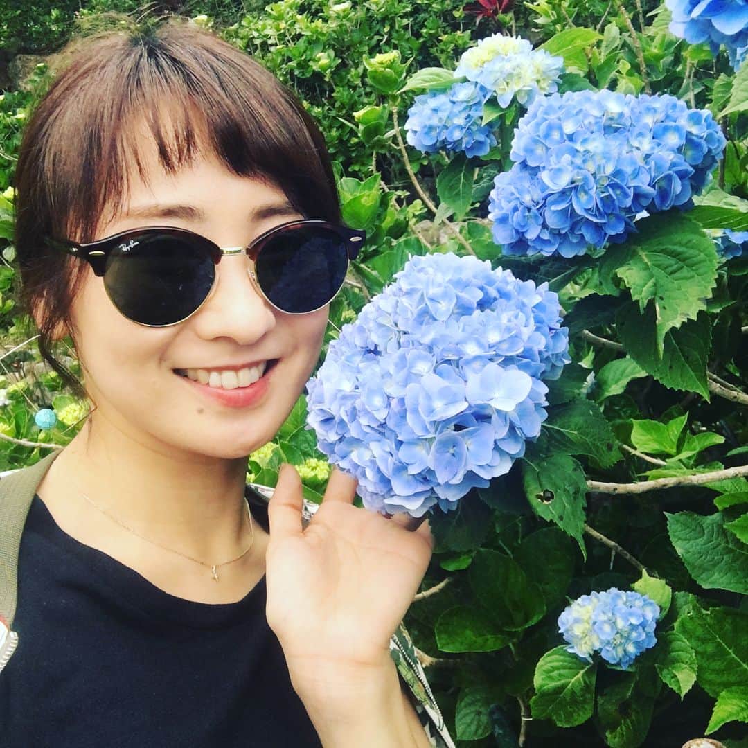 糸数美樹さんのインスタグラム写真 - (糸数美樹Instagram)「🏵🌸🌻 #よへなあじさい園 いってきたよ #見た感じ6分咲き #はじめてのあじさい #キレーやたん #あと珍しい花もあってからに一応写真撮っておいた #名前しに長い #メディニラマグニフィカ  #長さよ #覚えさす気ない #あとしに視線感じるやっさー思ったらこいつやたん #行ったら探して見て #なんかウケる #写真6枚目のやつね #そのあとオキちゃんショーみてきた #みえこ(母)誘っといて行き帰り運転させるという親不孝 #すまん #あとで肩もみします #いーぐゎーに曇っててよかったよ #写真撮ってくれたカップルありがとう #やしが気効かんでからあなた達も撮りますかー言うの忘れてしまった #すみません #今度いつかどこかで撮らせてください #ありがとう」5月27日 20時16分 - mikitney0331