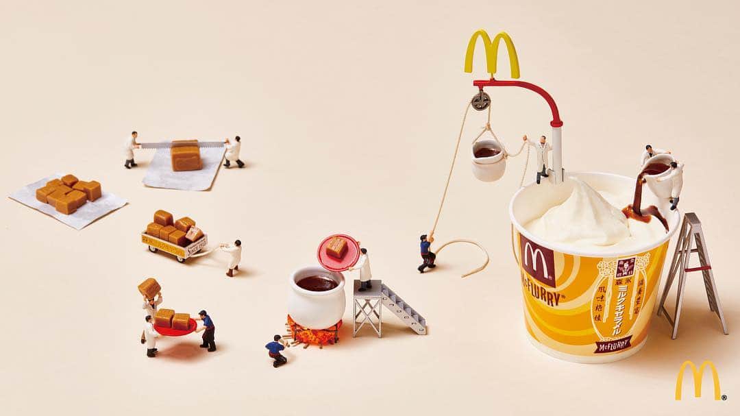 日本マクドナルド公式アカウントです。のインスタグラム：「#マックフルーリー森永ミルクキャラメル ができるまで！その②「ソースの秘密」😍🎉森永ミルクキャラメル独特の味わいとなめらかさにこだわった、とろ～りソースを開発！💡一度食べたらやみつきになる味わいです😊5/31(水)発売✨」