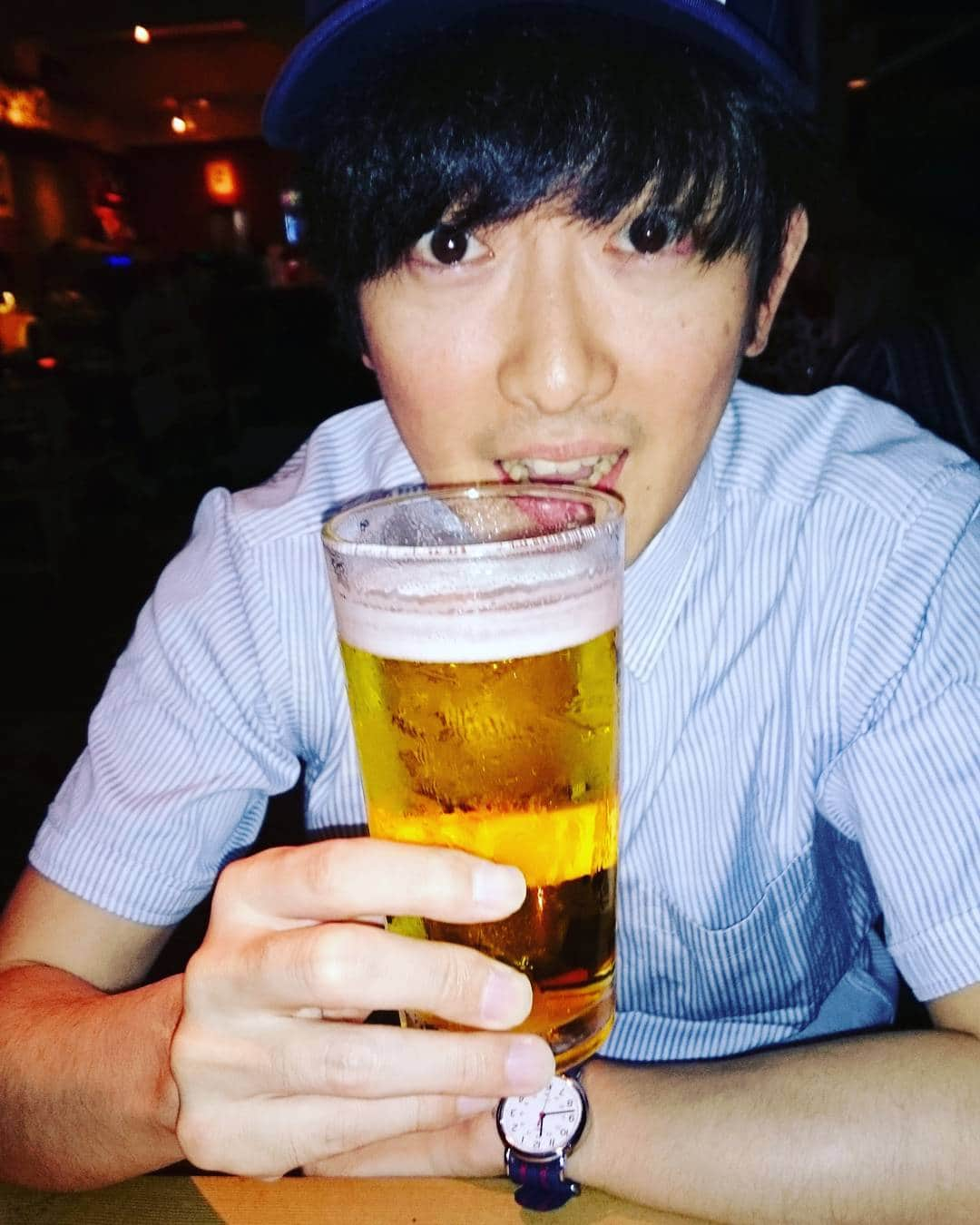 永井佑一郎さんのインスタグラム写真 - (永井佑一郎Instagram)「ピクニックとのんでました。  店内が暗くて、僕も撮ってもらったけど暗い＆地黒で闇になっていたのでピクちゃんのみの写真で✌  #ピクニック #ピク兄 #激ホモ」6月1日 3時30分 - yuichirou_nagai