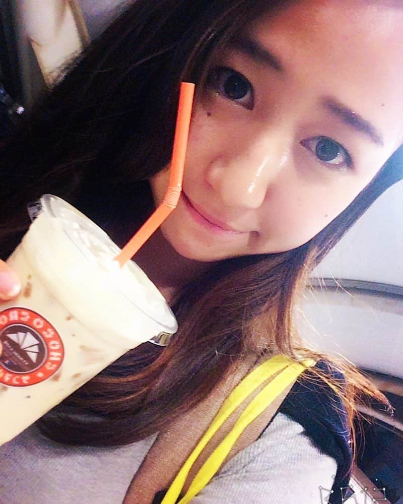岡田紗季のインスタグラム：「サンマルクのティラミスラテ♡ 初めて飲んだ♡ お気に入り♡  #OCC2017  #ミスコン #サンマルクカフェ #サンマルク #ティラミスラテ #お気に入り #美味しかった」