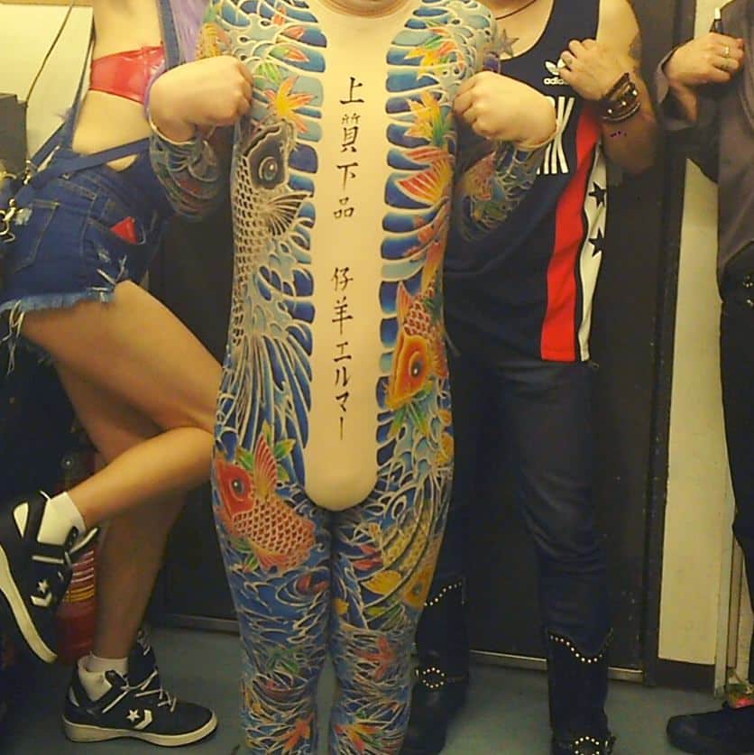 仔羊エルマーさんのインスタグラム写真 - (仔羊エルマーInstagram)「Tattoo tights  #仔羊エルマー  #お笑い #上質下品 #アート #art #cosplayer #japan #tokyo #cosplay #コスプレ #刺青 #tattootights #tights #刺青タイツ #tattoo #カリブの海賊 #アラレちゃん  #ジャックスパロウ #海賊」6月15日 20時16分 - cohitsuji_elmer