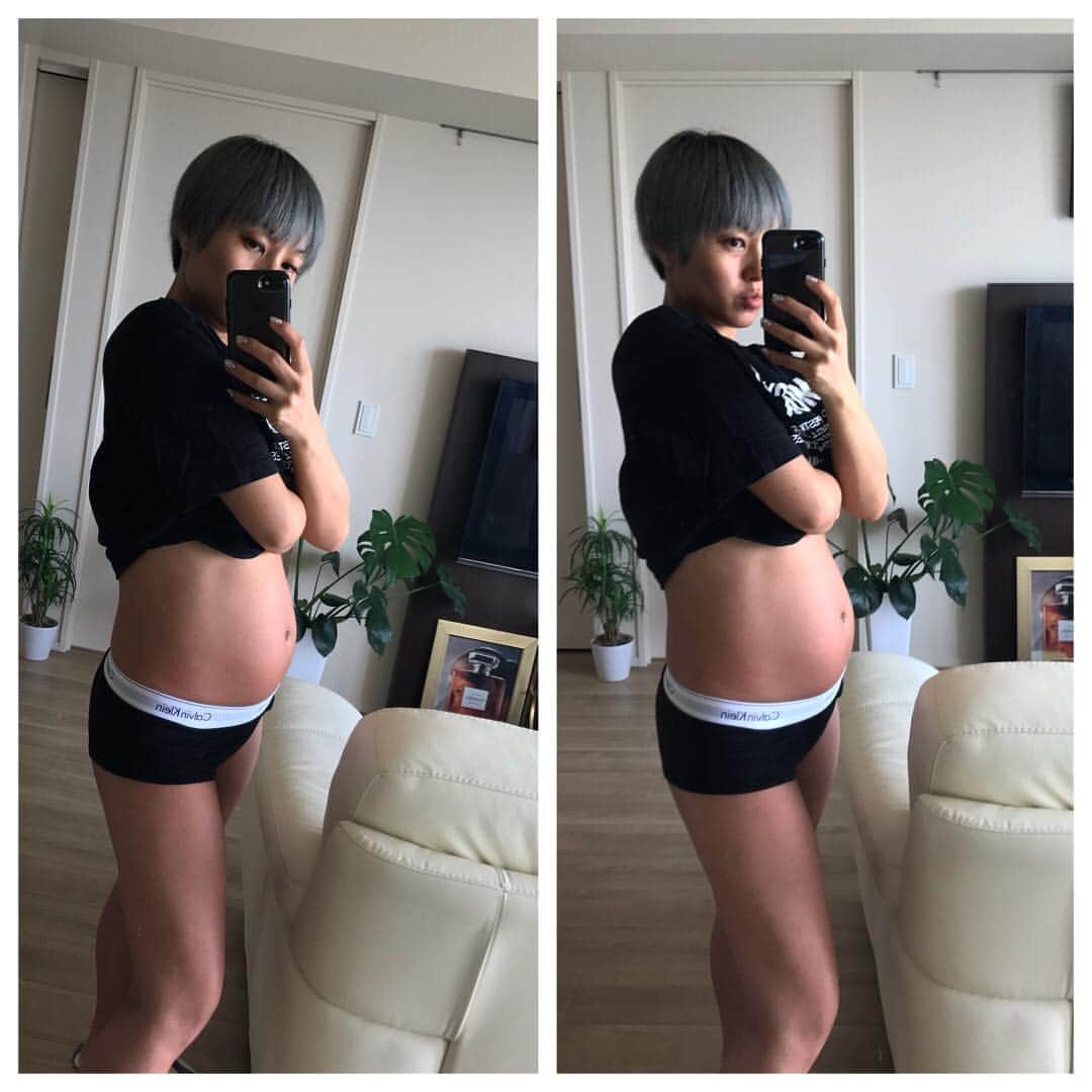 Nazukiのインスタグラム：「妊娠7ヶ月突入🤰😭😭😭 もうあと3ヶ月少しで、出てくるとは😵👶😵 あっという間のマタニティライフだな👏🏻👏🏻👏🏻 最近胎動も感じて、お腹の中に生命の赤ちゃんがいるなんて神秘的すぎて感動する✨😭 お腹出てきたな😂🤗 #maternity #pregnant #baby #妊娠7ヶ月 #maternitylife」