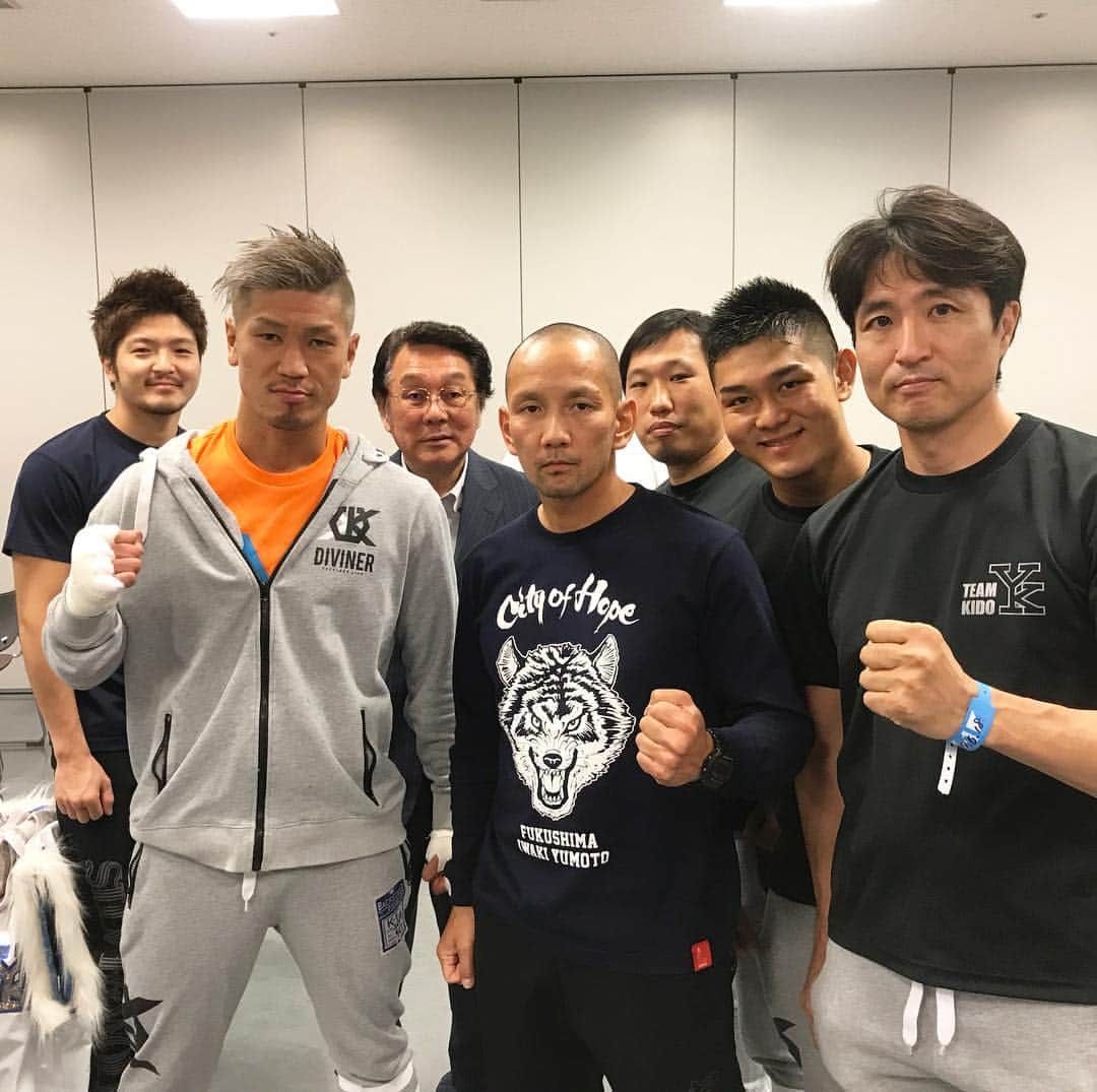 のインスタグラム：「体調バッチリ👍 ・ チームきーちゃん最強セコンド！！ ・ 全て出します！ ・ 応援宜しくお願いします！ ・ #k1gym #k1さいたま #SilverWolf #谷山ジム」