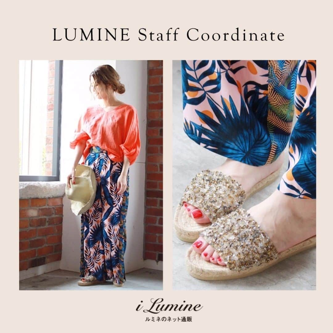 ルミネ公式のインスタグラム：「柄パンツにビビットなカラーを合わせた今季らしいリゾートスタイル！ #lumine #ルミネ #ilumine #アイルミネ #JOURNALSTANDARD #ジャーナルスタンダード #トレンド #trend #トップス \9000+tax #パンツ \41000+tax #サンダル \16000+tax #ドルマンブラウス #ビビット #ハワイアン #リゾート #リゾートスタイル #夏 #ootd #outfit #fashion #coordinate #コーディネート #大人コーデ #コーデ #follow #followme #フォロー https://i.lumine.jp/coordinates/」